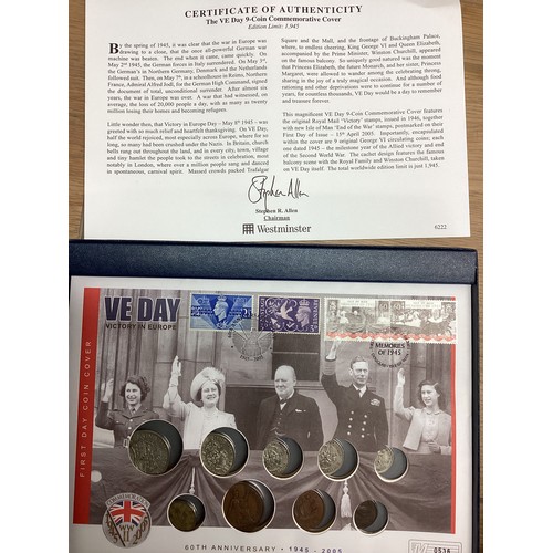 85 - A large collection of UK and World stamps together with a collection of commemorative coins and firs... 