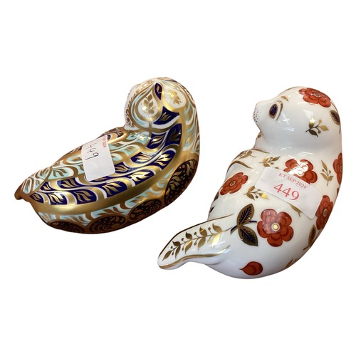 449 - Two Crown Derby models of seals to include a Ltd Edition Harbour Seal.