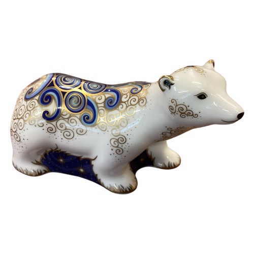 446 - Collection of five Royal Crown Derby Models of Polar Bears, to include, signature edition Arora Pola... 