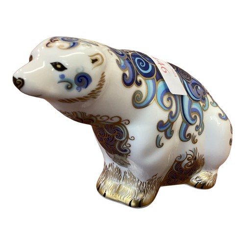 446 - Collection of five Royal Crown Derby Models of Polar Bears, to include, signature edition Arora Pola... 