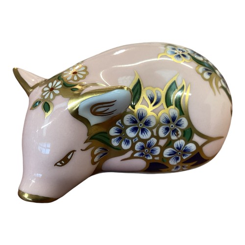 444 - Collection of Royal Crown Derby models of piglets, six in total, condition almost as new