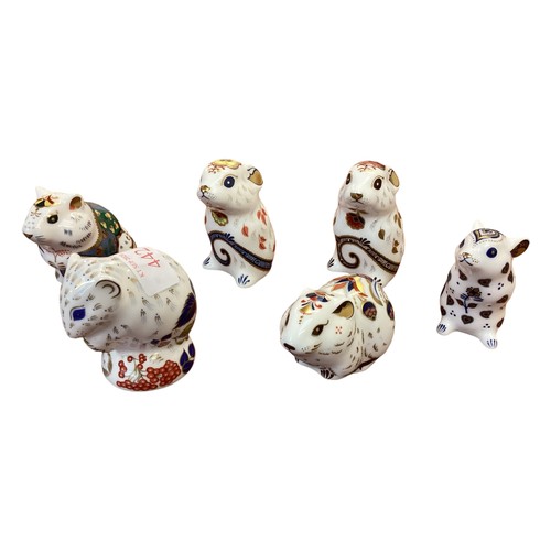 442 - Collection of Royal Crown Derby models of Mice and Hamsters, six in total, condition almost as new.