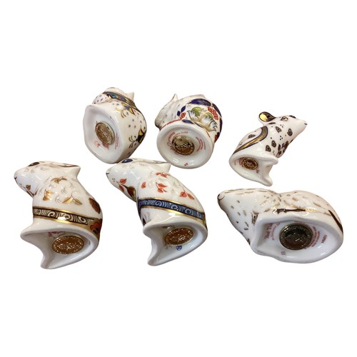 442 - Collection of Royal Crown Derby models of Mice and Hamsters, six in total, condition almost as new.