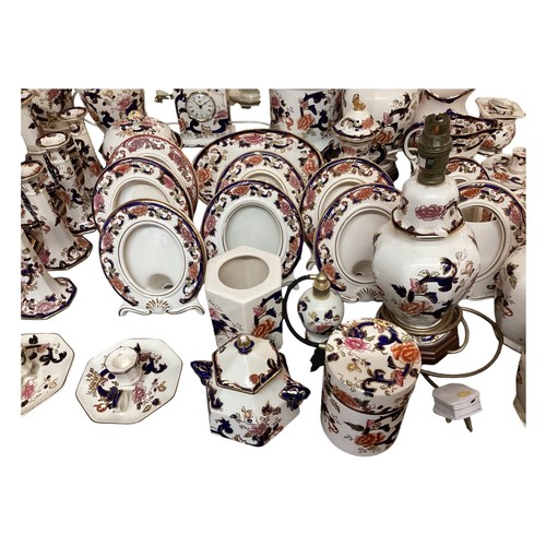 434 - Large collection of Mason's Mandalay ceramic dressing table items, to include vases, lamps, candle s... 