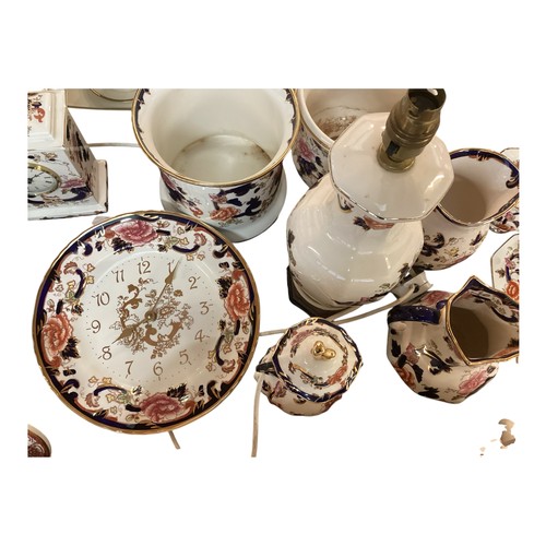 434 - Large collection of Mason's Mandalay ceramic dressing table items, to include vases, lamps, candle s... 