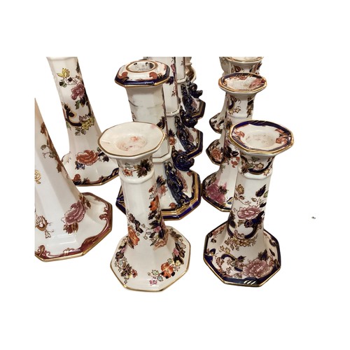 434 - Large collection of Mason's Mandalay ceramic dressing table items, to include vases, lamps, candle s... 