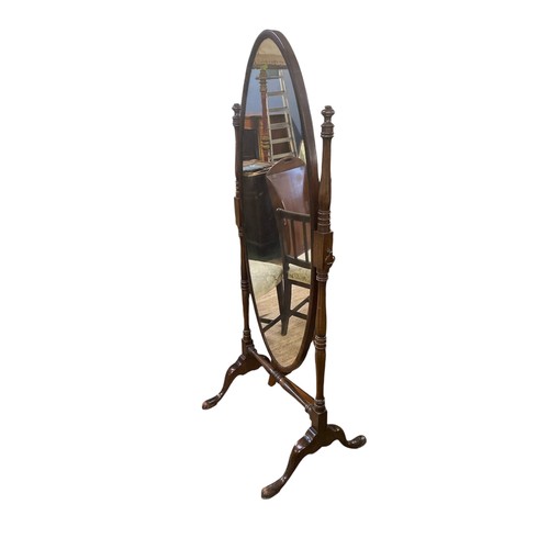 658 - Mahogany cheval mirror