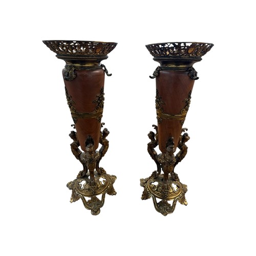 365 - A pair of large gilt metal 19th century style garniture. 44cm(h)