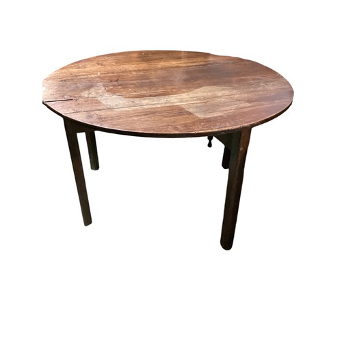 572 - Small Georgian snap top oak tripod table 59 cm dia x 64 cm H and a Georgian oak drop leaf gate leg d... 