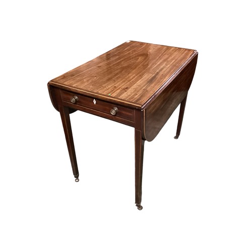 571 - Georgian oak low boy 83 cm W x 51 cm D x 70 cm H, Georgian crossbanded mahogany pembroke table 81 cm... 