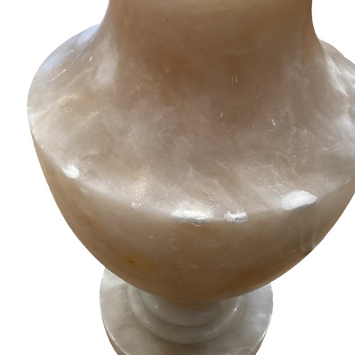 382 - A pair of alabaster table lamps together with two other lamps.