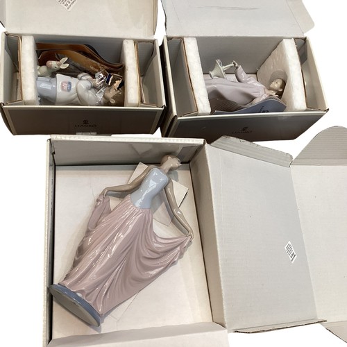 387 - Three boxed LLadro figures together with a collection of boxed Doulton, Wedgwood and Swarovski items... 