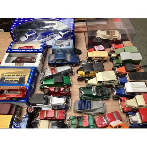 389 - A large collection of model cars, makers Lesney, Triang,  Corgi , matchbox and some modern boxed and... 