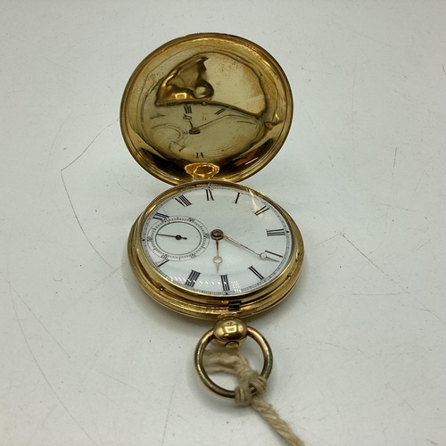 103 - An 18ct gold cased full hunter key wind pocket watch. Movement marked FB Adams, St Johns Square, Lon... 