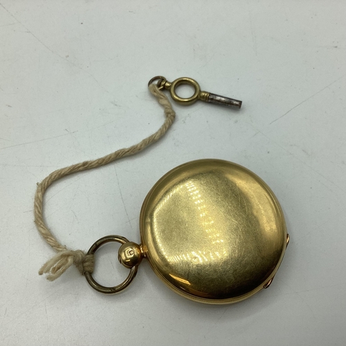 103 - An 18ct gold cased full hunter key wind pocket watch. Movement marked FB Adams, St Johns Square, Lon... 