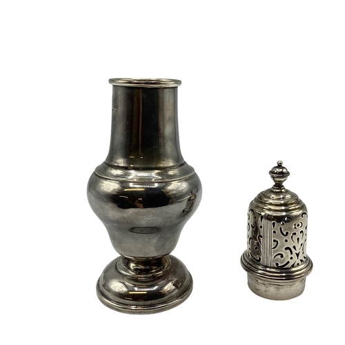 16 - A sterling silver sugar sifter by S Blackansee & Son Ltd. Birmingham 1855. 118g. 17cm(h)