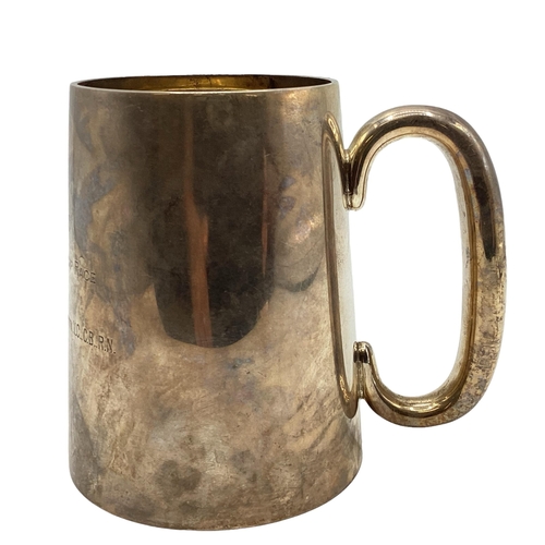 201 - A sterling silver mug with inscription for Captain ME Dunbar-Nasmith VC.CB.RN. Victoria Cross awarde... 