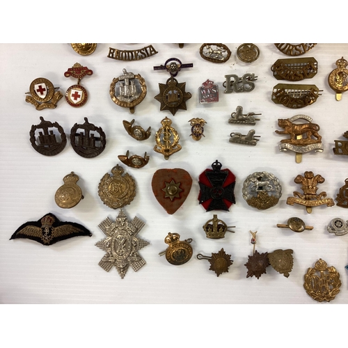 207 - A large collection of military cap badges, various regiments together with a collection of military ... 