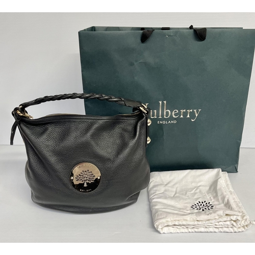 268 - MULBERRY, ladies black shoulder bag, with original dust bag, original shopping bag, and envelope wit... 