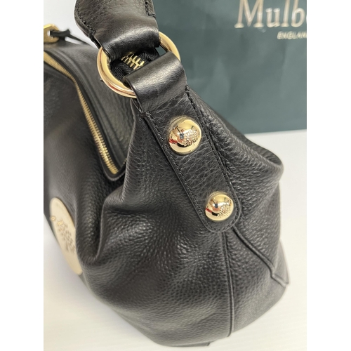 268 - MULBERRY, ladies black shoulder bag, with original dust bag, original shopping bag, and envelope wit... 