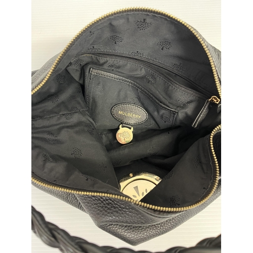 268 - MULBERRY, ladies black shoulder bag, with original dust bag, original shopping bag, and envelope wit... 