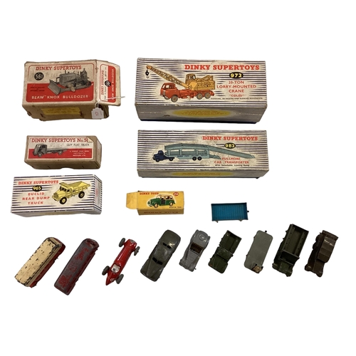 424 - A collection of six boxed Dinky toy trucks and cars to include Guy Flat truck No51, Austin Taxi No25... 