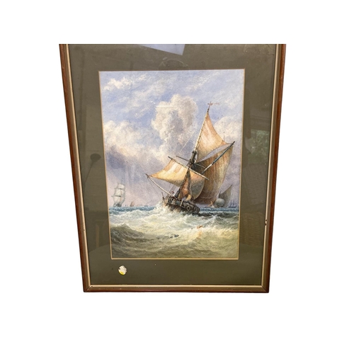 488 - A quantity of C19th and C20th pictures of shipping interest, to include a gilt framed oil on board, ... 