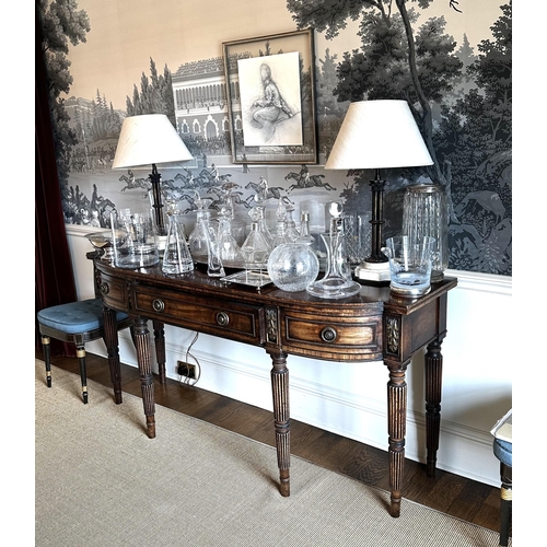 642 - A George IV mahogany and metal mounted sideboard, circa 1825, 87cmH, 183cmW x 58cmD