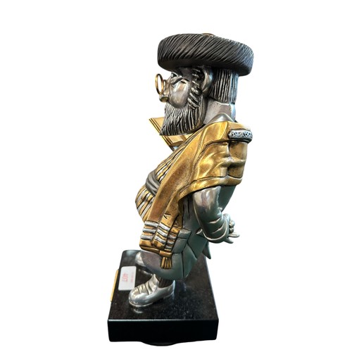 407 - Frank Meisler (1929-2018) 'Rabbi Alter'. Mixed metal with etched signature 318/1600. on square base.... 