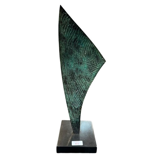 411 - A collection of five abstract bronze sculpture by Margaret Lovell D.LITT (Hon) D.F.A. (Lond) F.R.B.S... 