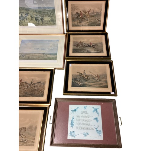 502 - A set of gilt framed and glazed Lionel Edwards hunting prints, 35.5 x 49cm, The Warwickshire, Bicest... 