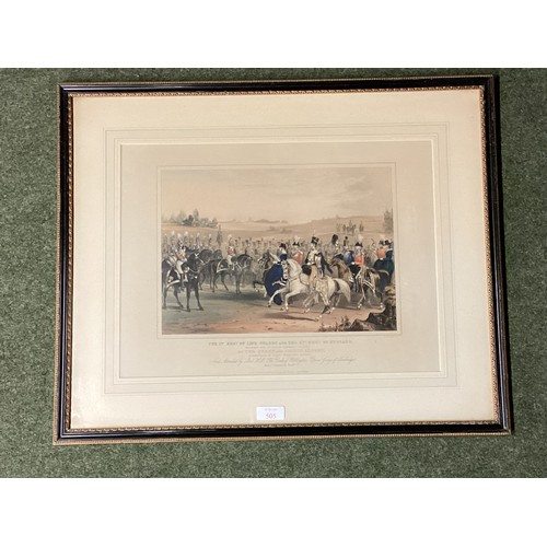 505 - A framed and glazed military print, titled to mount, 