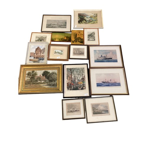 480 - A quantity of general  house clearance items to include, and decorative pictures and prints and an o... 