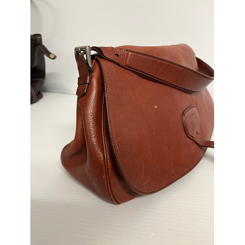 263 - 5 leather handbags. PRADA tan leather shoulder, slight wear and couple of stains. BALENCIGA Paris 22... 