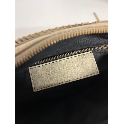 263 - 5 leather handbags. PRADA tan leather shoulder, slight wear and couple of stains. BALENCIGA Paris 22... 