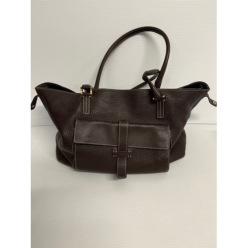 263 - 5 leather handbags. PRADA tan leather shoulder, slight wear and couple of stains. BALENCIGA Paris 22... 