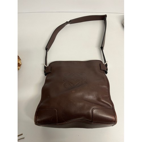 263 - 5 leather handbags. PRADA tan leather shoulder, slight wear and couple of stains. BALENCIGA Paris 22... 