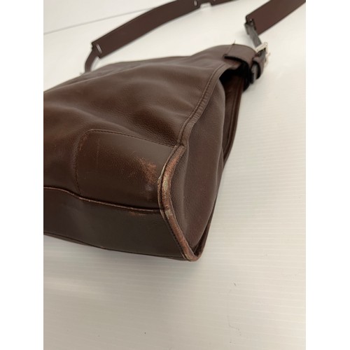 263 - 5 leather handbags. PRADA tan leather shoulder, slight wear and couple of stains. BALENCIGA Paris 22... 