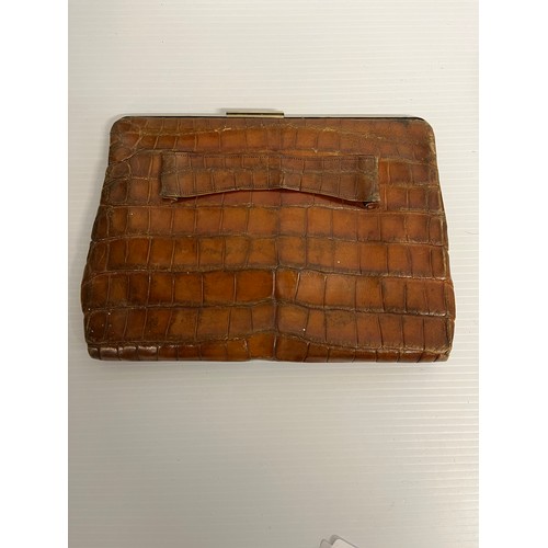 276 - A brown leather vintage handbag, with some wear, see images