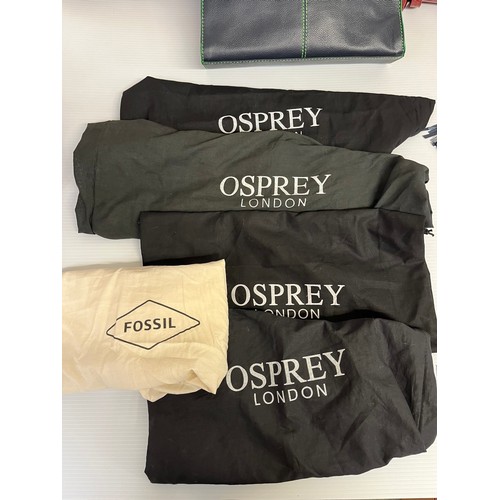 272 - Seven handbags, to include 6 Osprey. (2 original Osprey dust bags) and 1 Fossil (Fossil with origina... 