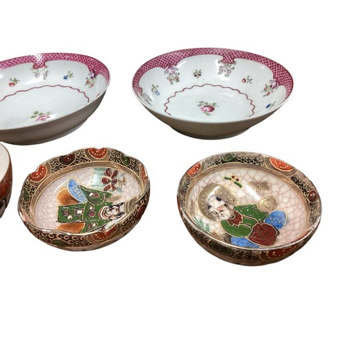 397 - A mixed collection of items to include a cloisonné style charger, two Derby style bowls, Japanese an... 