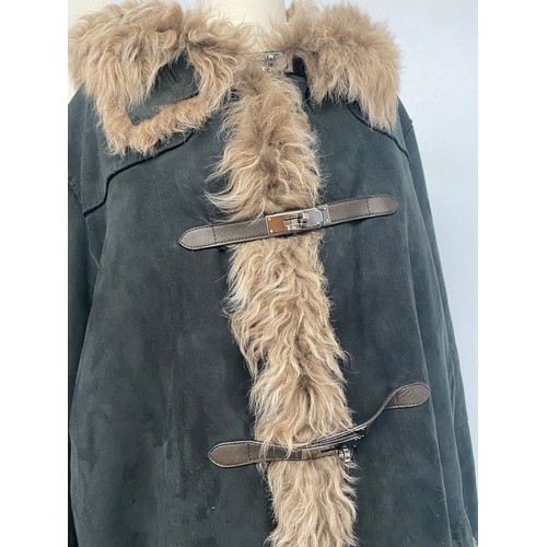 295 - A vintage HERMES, PARIS, Shearling coat, with iconic Hermes hardware, see images for condition