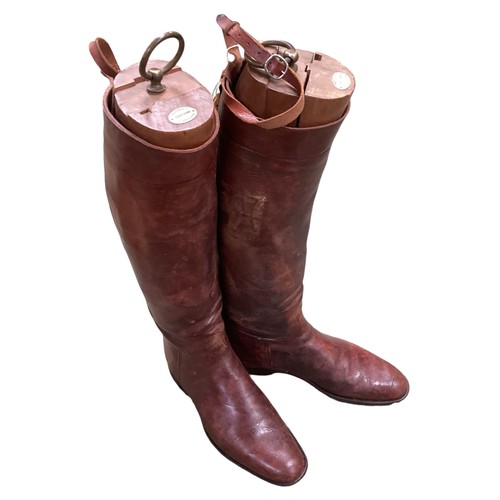 188 - Three pairs of Gents leather boots: - a pair of Maxwell of Dover Street long brown leather boots wit... 