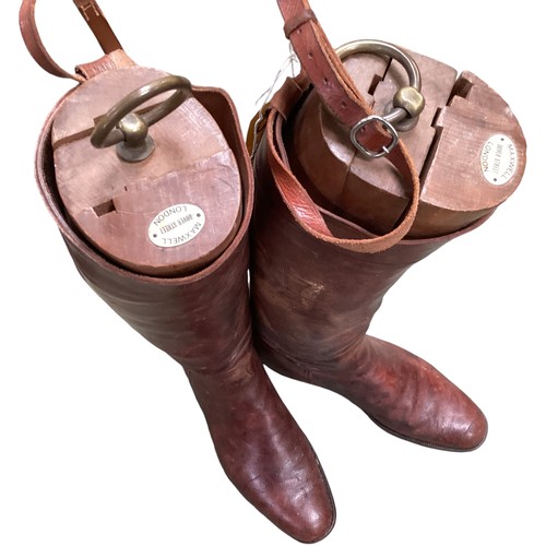 188 - Three pairs of Gents leather boots: - a pair of Maxwell of Dover Street long brown leather boots wit... 