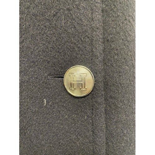 298 - HERMES, Paris, navy coat, 100 percent cashmere, with monogrammed buttons, Condition used and minor w... 