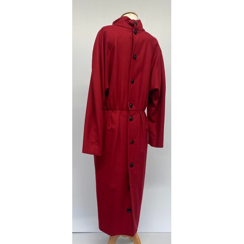 242 - Christian Dior Boutique grey wool suit; A Christian Dior red wool dress; a Hardy Amies boutique grey... 