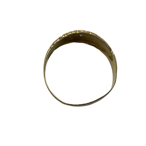 132 - An 18ct gold ring set with single cut diamond. Size R. 2.6g