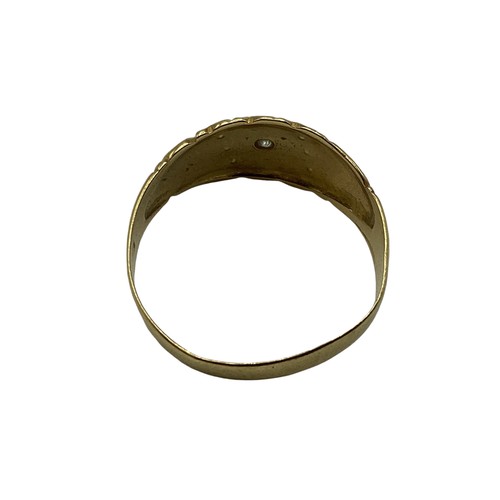 132 - An 18ct gold ring set with single cut diamond. Size R. 2.6g