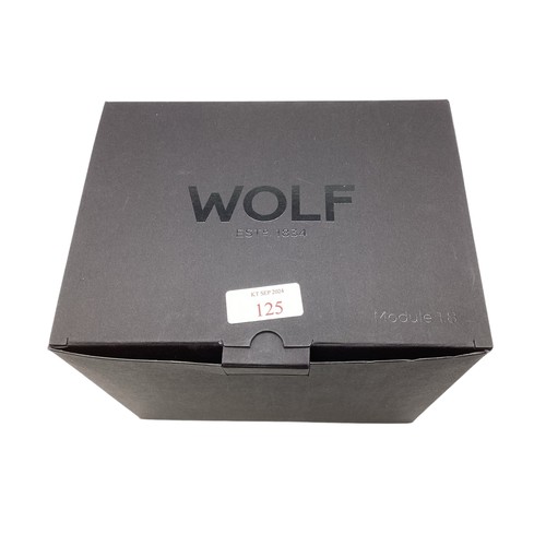 125 - A Wolf watch winder. Unused in original box with  cards and paperwork. Module 1.8.