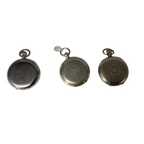 126 - Three sterling silver cased pocket watches. Key wind example by Hettish , Exeter and two crown wind ... 